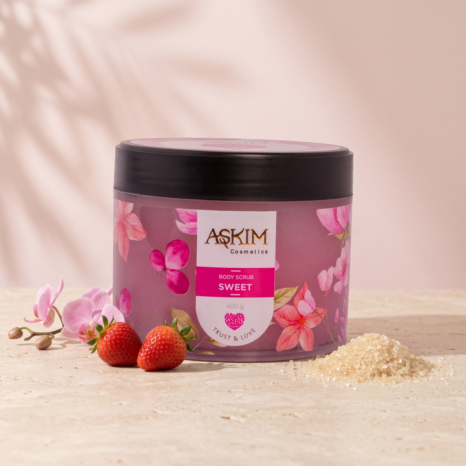 Sweet Body Scrub 400g jar by Askim Cosmetics