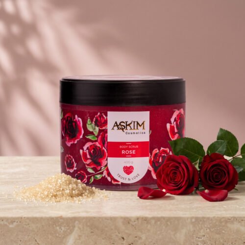 Rose Body Scrub 400g jar by Askim Cosmetics