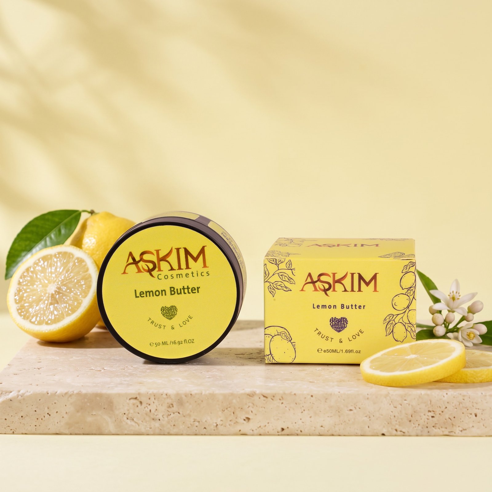 Lemon Butter 50g jar and box by Askim Cosmetics