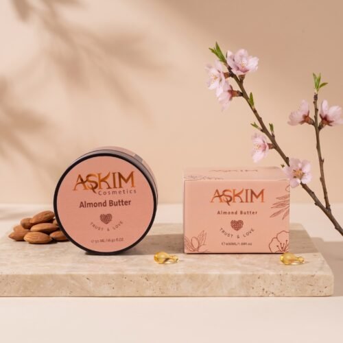 Almond Butter 50g jar and box by Askim Cosmetics